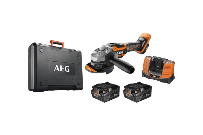 Акумуляторна кутова шліфмашина AEG BEWS 18-125BL-502C