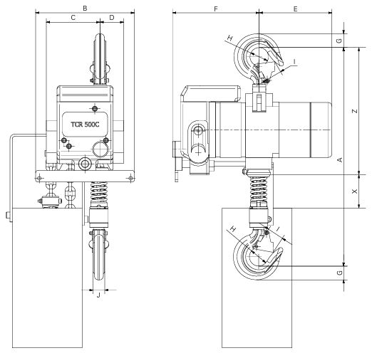 Пневматична ланцюгова таль Red Rooster TCR-500C-3M